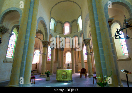 Notre-Dame-du-Mont-Cornadore de Saint-Nectaire, romanische Kirche in Saint-Nectaire, Puy-de-Dôme, Auvergne, Frankreich Stockfoto