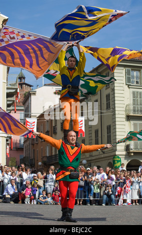 Palio-Rennen Asti Italien Tradition Festival Kostüm Stockfoto