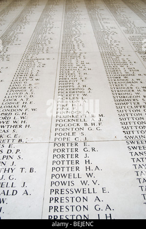 Menin Gate Memorial auf die fehlende zum Gedenken an WW1 britischen und Commonwealth-Soldaten von Weltkrieg einer, Ypern, Belgien Stockfoto