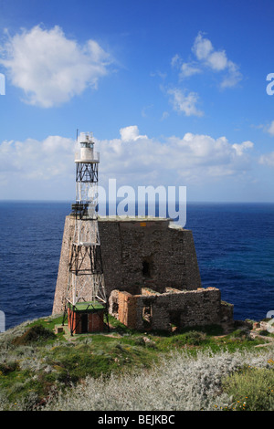 Leuchtturm, Punta Campanella, Kampanien, Italien Stockfoto