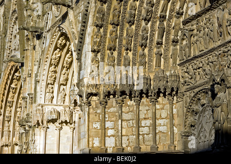 Detail der Eingang der Kathedrale von Bourges / Saint-Étienne de Bourges, Frankreich Stockfoto