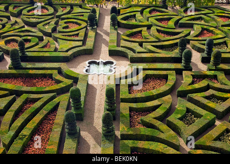 Gärten des Schlosses Villandry entlang der Loire, Frankreich Stockfoto