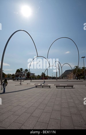 Barcelona Plaça de Les Drassanes moderne Skulptur Stockfoto