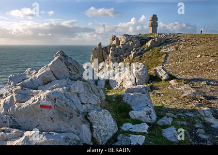 Zweiten Weltkrieg Denkmal für die Bretonen des freien Frankreich / überqueren der Pen-Hir / Croix de Pen-Hir, Pointe de Pen-Hir, Bretagne, Frankreich Stockfoto