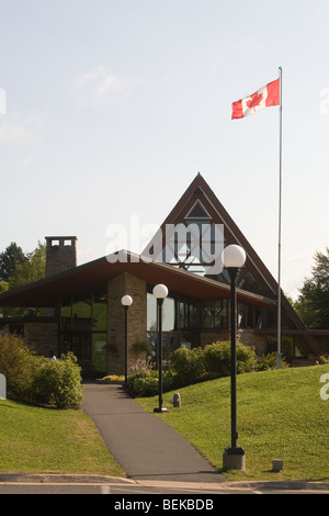 Eintritt zum Alexander Graham Bell Museum in Baddeck, Nova Scotia. Stockfoto