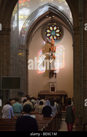 Kathedrale-Kirche der Jungfrau Maria der Unbefleckten Empfängnis in Myeongdong oder Myeongdong Kathedrale in Seoul Südkorea Stockfoto