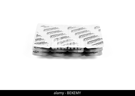 Blister-Packungen von Omeprazol magensaftresistente Kapseln zur Behandlung von Geschwüren Stockfoto