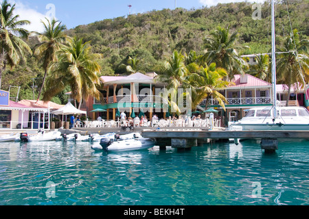 Pusser es Landung am Soper es Hole, BVI Stockfoto