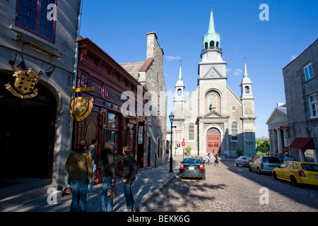 Nordamerika, Kanada, Quebec, Old Montreal, Notre-Dame-de-Bonsecours Chapel, Saint-Denis und Saint-Paul-Straße Stockfoto