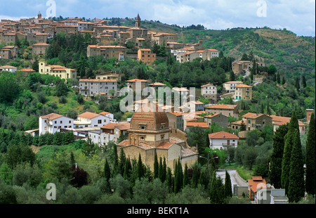 Blick über Seggiano, Toskana, Italien Stockfoto