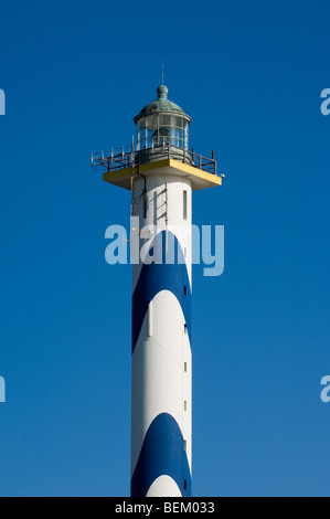 Lighthouse-Lange Nelle entlang der Nordseeküste am Ostende, Belgien Stockfoto