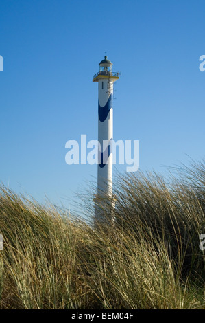 Lighthouse-Lange Nelle entlang der Nordseeküste am Ostende, Belgien Stockfoto