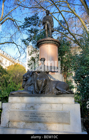 Colin Campbell Statue Field Marshal Lord Clyde errichtet im Jahre 1867 in Waterloo Place London Capital City England UK Stockfoto