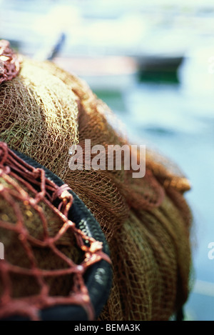 Nahaufnahme von Fischernetz Stockfoto