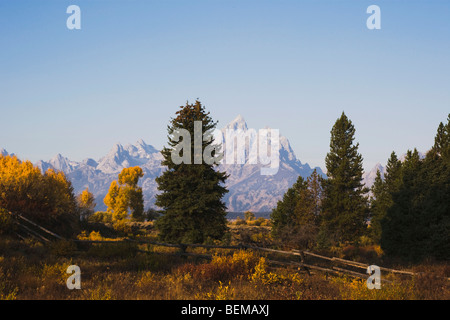 Grand Teton Bergkette, Grand-Teton-Nationalpark, Wyoming, USA Stockfoto