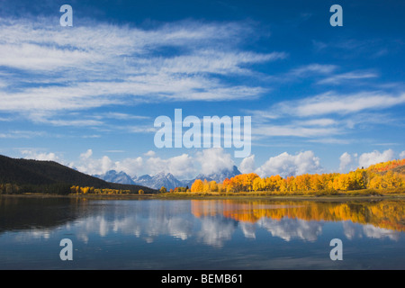 Oxbow Bend bei Sonnenaufgang, Snake River, Grand Teton NP, Wyoming, USA Stockfoto