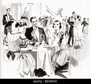 Art-Deco-Art Illustration. Aus den dargestellten London Nachrichten, Weichnachtsausgabe, 1933. Stockfoto