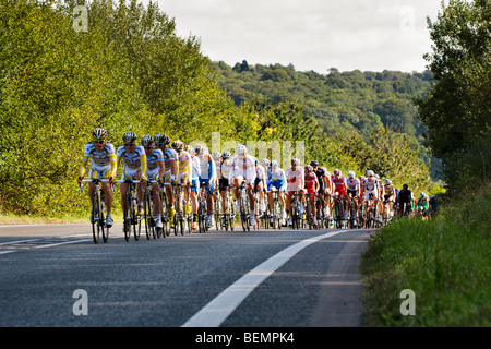 Tour von Großbritannien 2009 6. Etappe am A371 zwischen Wells und Shepton Mallet Stockfoto