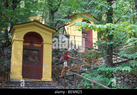 Leidenschaft-Weg, Wallfahrt Kirche Madonna del Sasso, Locarno, Tessin, Schweiz, MODEL-Release Stockfoto