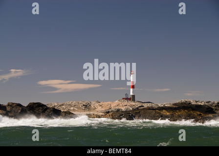 Leuchtturm an der Küste von Namibia, Lüderitz, Afrika. Stockfoto