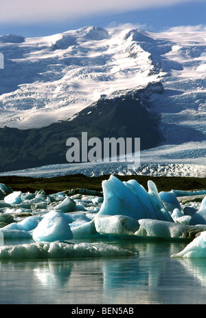Eisblöcke in der Gletscherlagune Jökulsárlón, Island Stockfoto