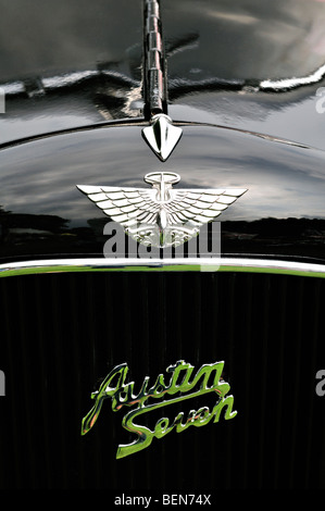 Austin Seven Motorhaube und Kühlergrill in Boston Classic Car Show, Lincolnshire Stockfoto