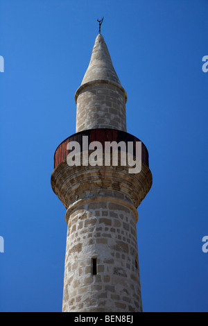 Minarett der kleinen 11. Jahrhundert Touzla Moschee in Larnaca Zypern Stockfoto