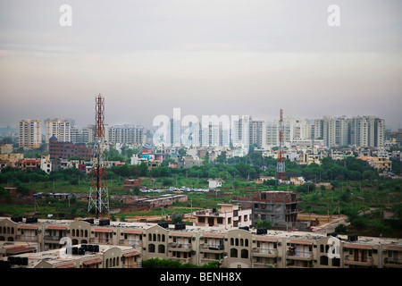 Immobilienentwicklung in Gurgaon, Haryana, Indien Stockfoto