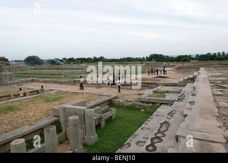 Die Royal-Center umschließt die königlichen Bauten der Lotus Mahal Hampi Karnataka Indien Stockfoto