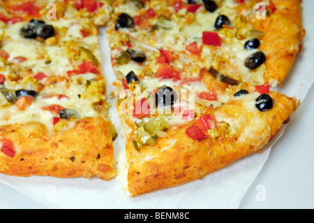 Eine Nahaufnahme der eine leckere pizza Stockfoto