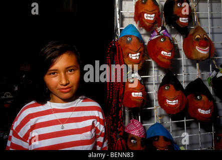 1, 1, mexikanische Frau, Anbieter, Ki Huic Markt, Stadt Cancún, Quintana Roo, Yucatan, Mexiko Stockfoto