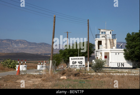 UN-Beobachtungsposten besetzt von argentinischen Truppen Argcon Op 40 in der Pufferzone in die grüne Linie zwischen der Nord-Süd-Zypern Stockfoto