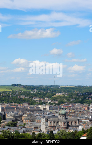 Kathedrale St. Aubain Blick von der Zitadelle... Namur. Belgien Stockfoto