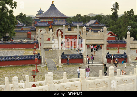 Tempel des Himmels in Tiantan Park, Imperial Himmelsgewölbe und kreisförmigen Damm Altar, Beijing CN Stockfoto