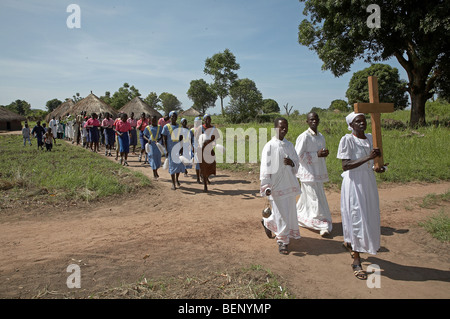 SOUTH SUDAN St.-Josephs Festtag (1. Mai) durch die katholische Gemeinde in Yei gefeiert wird. Stockfoto