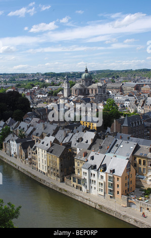 Kathedrale St. Aubain Blick von der Zitadelle... Namur. Belgien Stockfoto