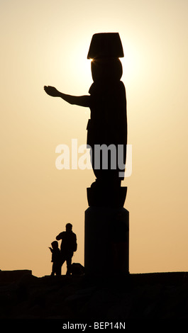 Einladende Totem in Vancouver bei Sonnenuntergang Stockfoto