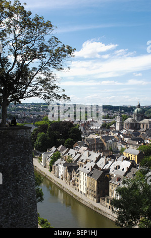 Kathedrale St. Aubain Blick von der Zitadelle... Namur. Belgien Stockfoto