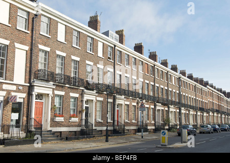 Elegante georgianische Terrassenreihe an der Canning Street, Liverpool Stadtzentrum Stockfoto