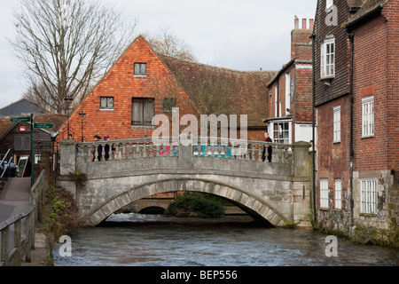 Fluss Itchen, Winchester, Hampshire, UK Stockfoto