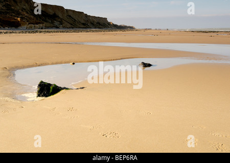 Oststrand Runton Blickrichtung West Runton. Stockfoto