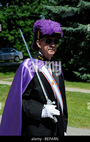 Knights Of Columbus Mitglieder patriotischen Parade Stockfoto