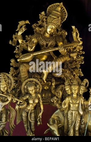 Bronze-Statuen der Hindu-Götter und Göttinnen Stockfoto