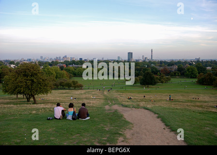 Primrose Hill, gesehen von der Spitze des Hügels. London. Stockfoto