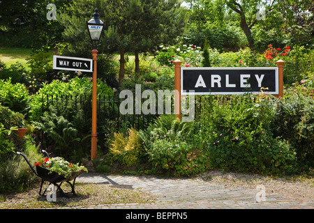 Malerische Arley Station auf der Severn Valley Railway, Hereford und Worcester, England Stockfoto