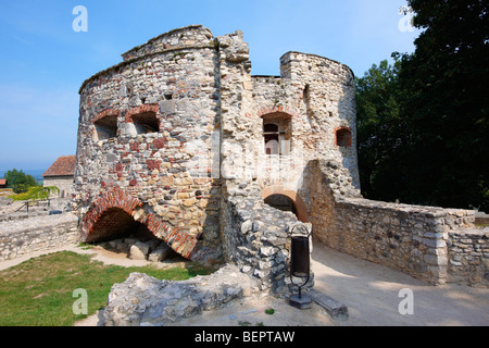 Kinizsi-Burg, Nagyvdzsony Var, Balaton Ungarn Stockfoto