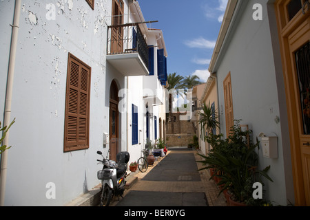 renovierte engen Straßen der Stadt in der alten Stadt von Nicosia Lefkosia Republik Zypern Stockfoto