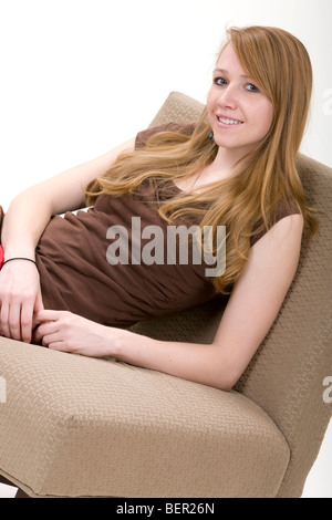 Eine junge Frau entspannend. Stockfoto