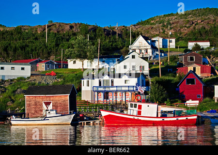 Boote im Hafen Fleur de Lys, Fleur de Lys, Dorset Trail, Highway 410, Baie Verte Halbinsel, Newfoundland, Neufundland Lab Stockfoto