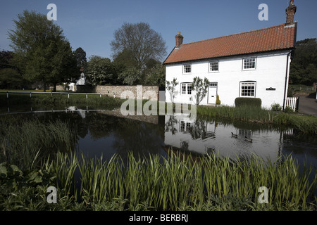 Bischof Burton Cottage und Teich in der Nähe von Beverley East Yorkshire UK Stockfoto